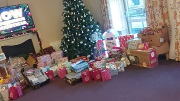 Charity Christmas present donations to Tameside care home